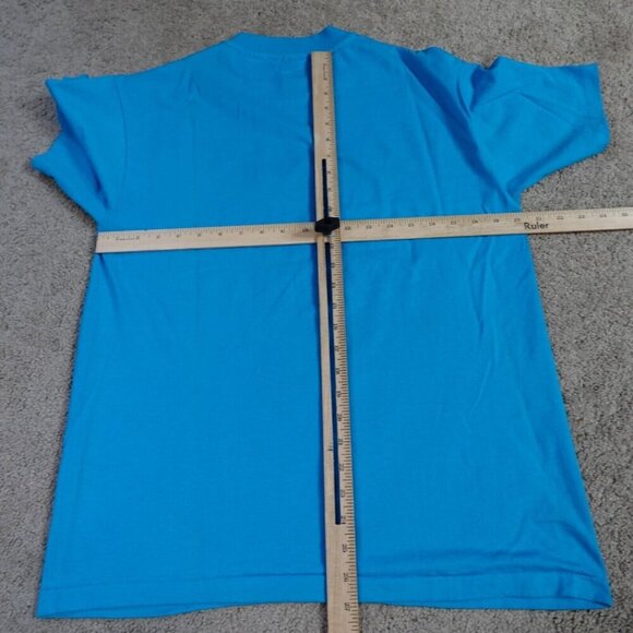 Vintage Susie Saloon Shirt Large Blue Okama Single Stitch - Picture 4 of 7